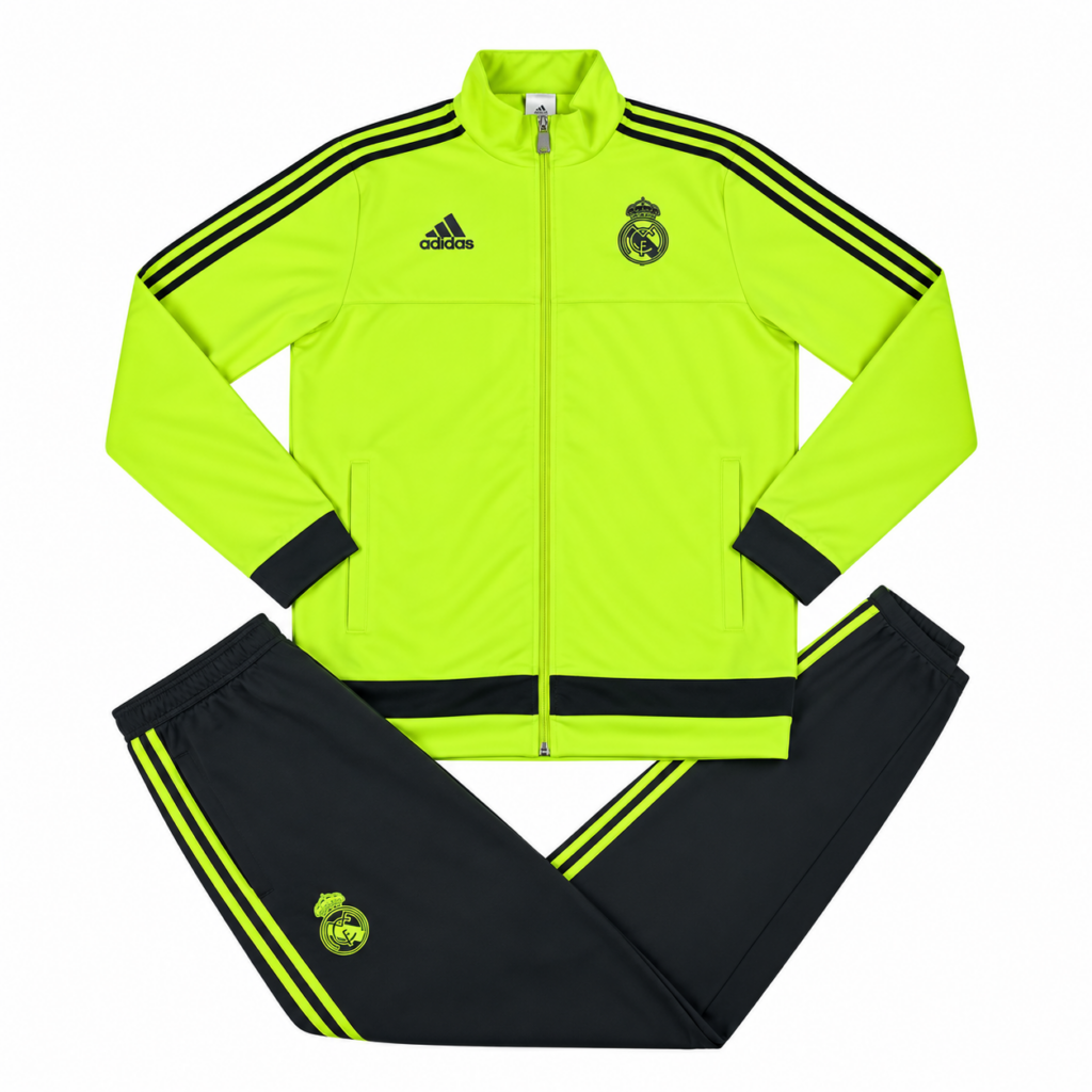 Adidas Real Madrid Trainingsanzug – Neongelb/Grau